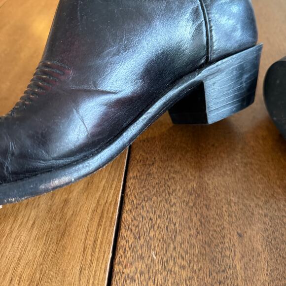 Lucchese 1883 Leather Cowboy Boots Wide Width Mens Western 8.5 Black Cherry Red - Picture 8 of 16